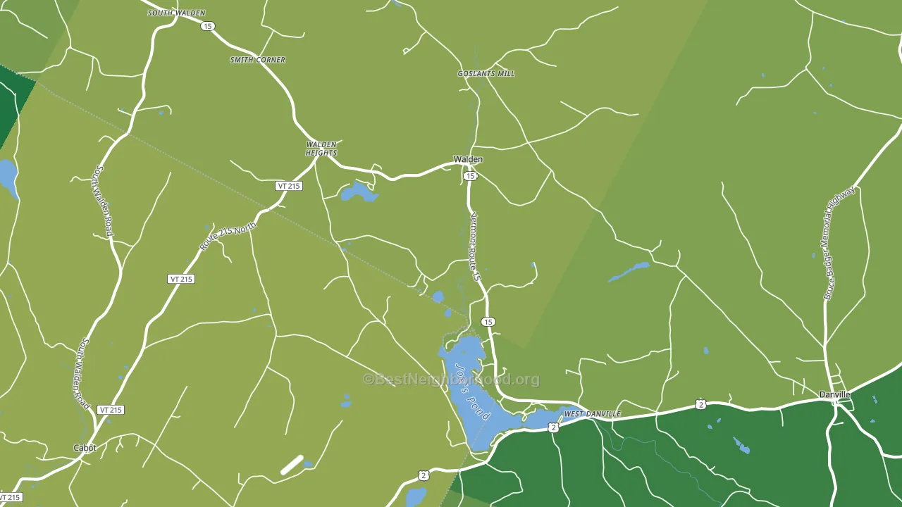 West Danville, VT block-group voter-turnout map