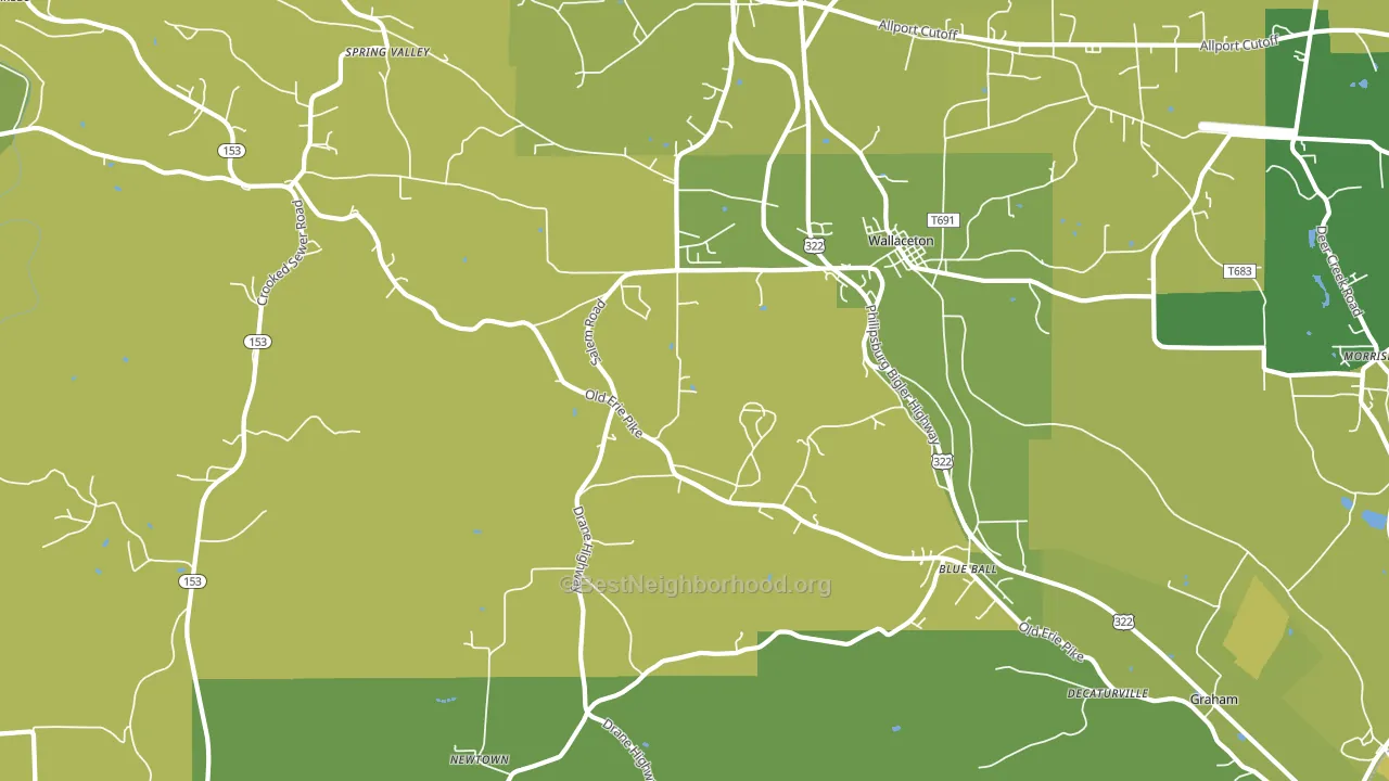 West Decatur, PA block-group voter-turnout map