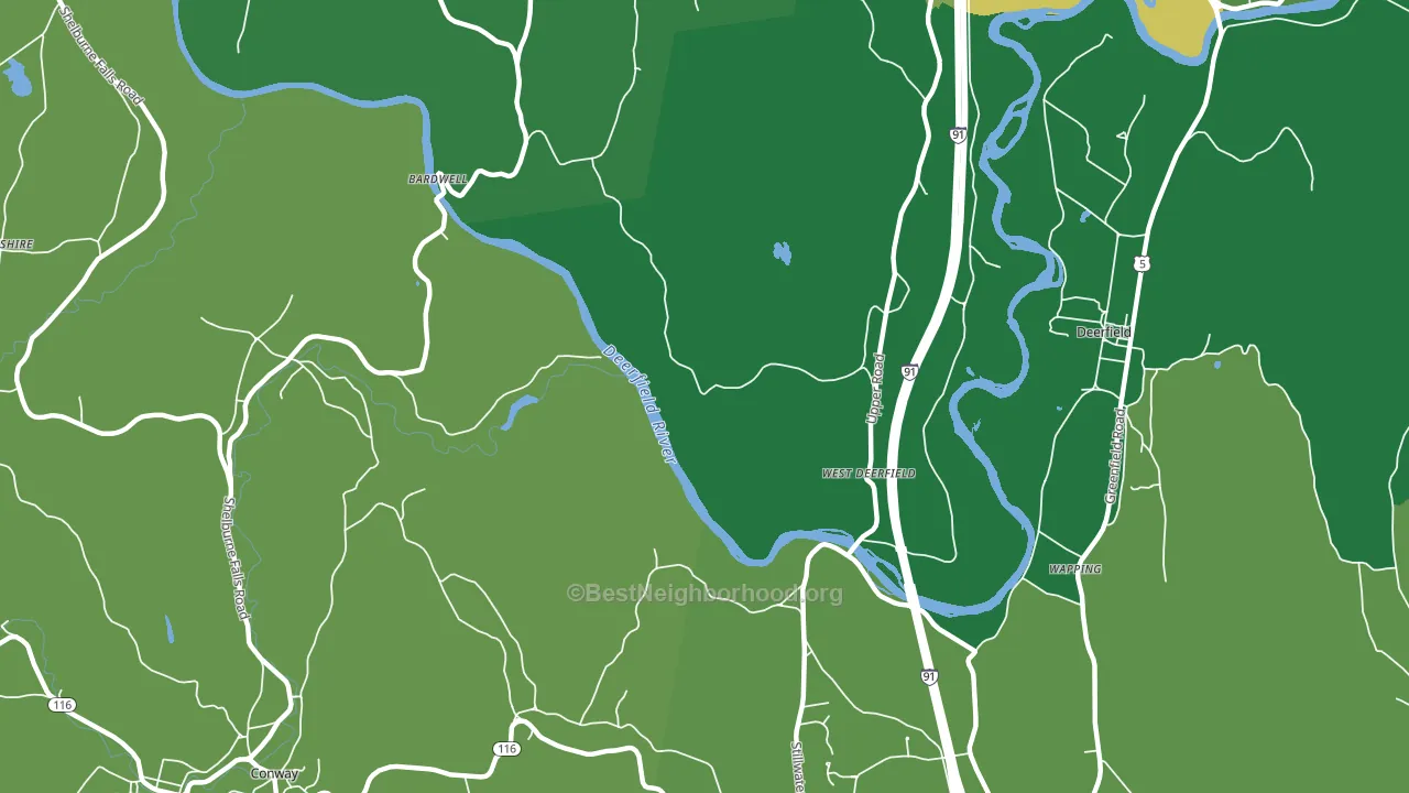 West Deerfield, MA block-group voter-turnout map