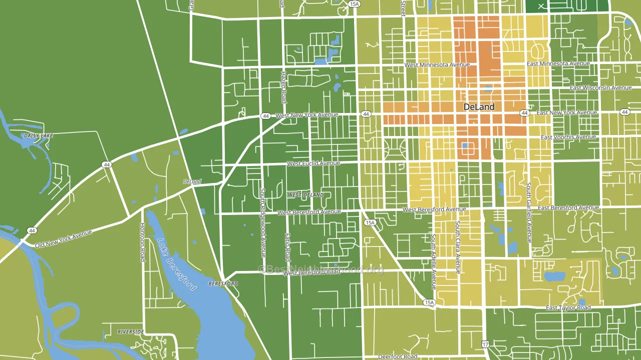 West DeLand, FL block-group voter-turnout map