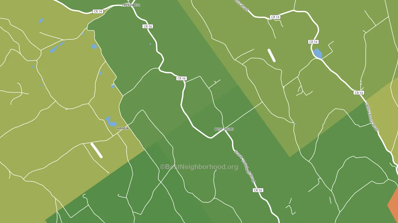 West Delhi, NY block-group voter-turnout map