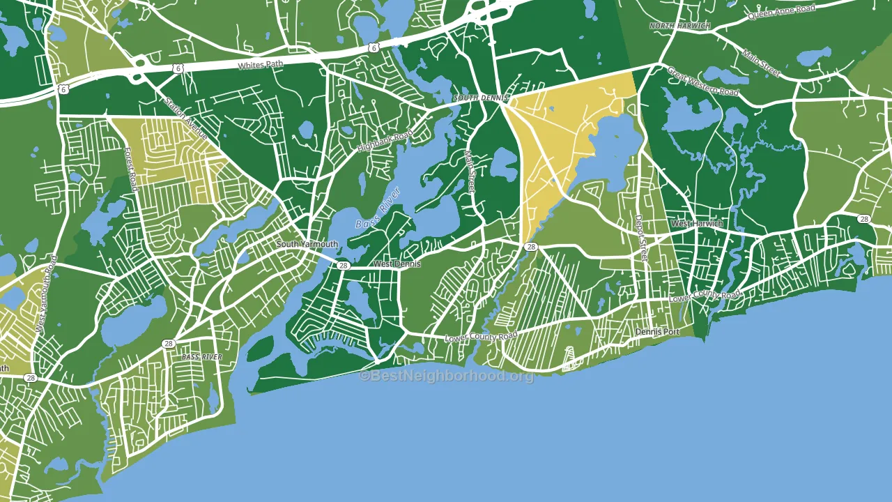 West Dennis, MA block-group voter-turnout map