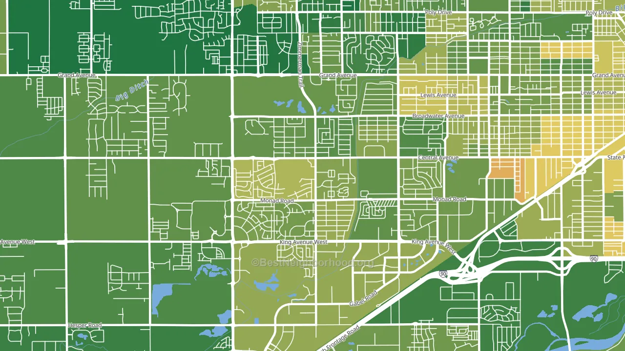 West End, Billings, MT block-group voter-turnout map