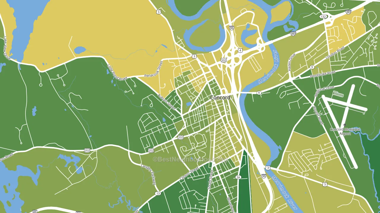 West End, Concord, NH block-group voter-turnout map