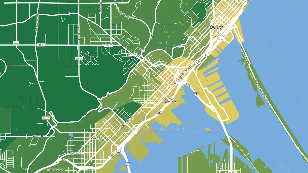 West End, Duluth, MN block-group voter-turnout map