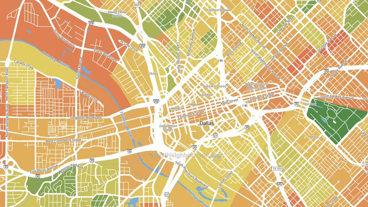 West End Historic District, Dallas, TX block-group voter-turnout map