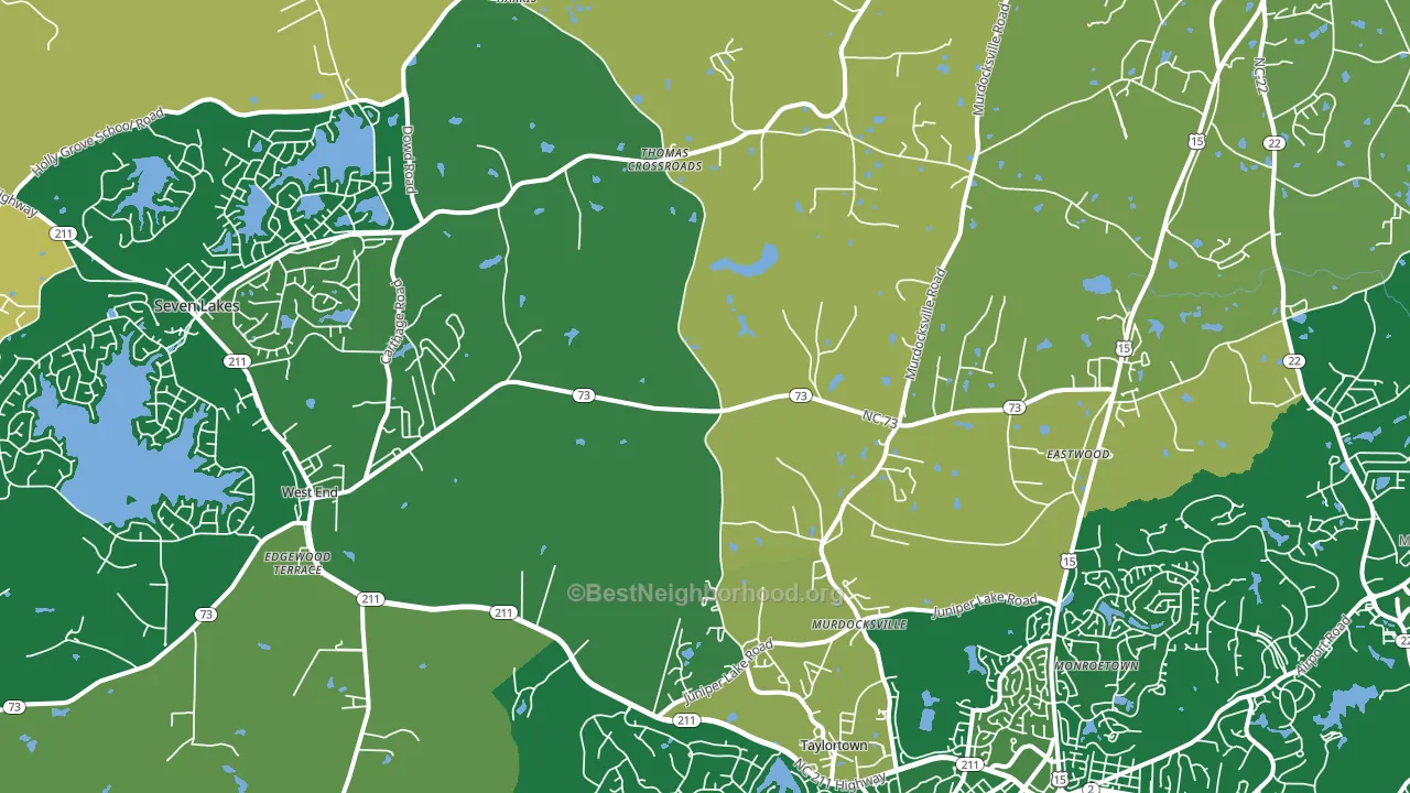 West End, NC block-group voter-turnout map