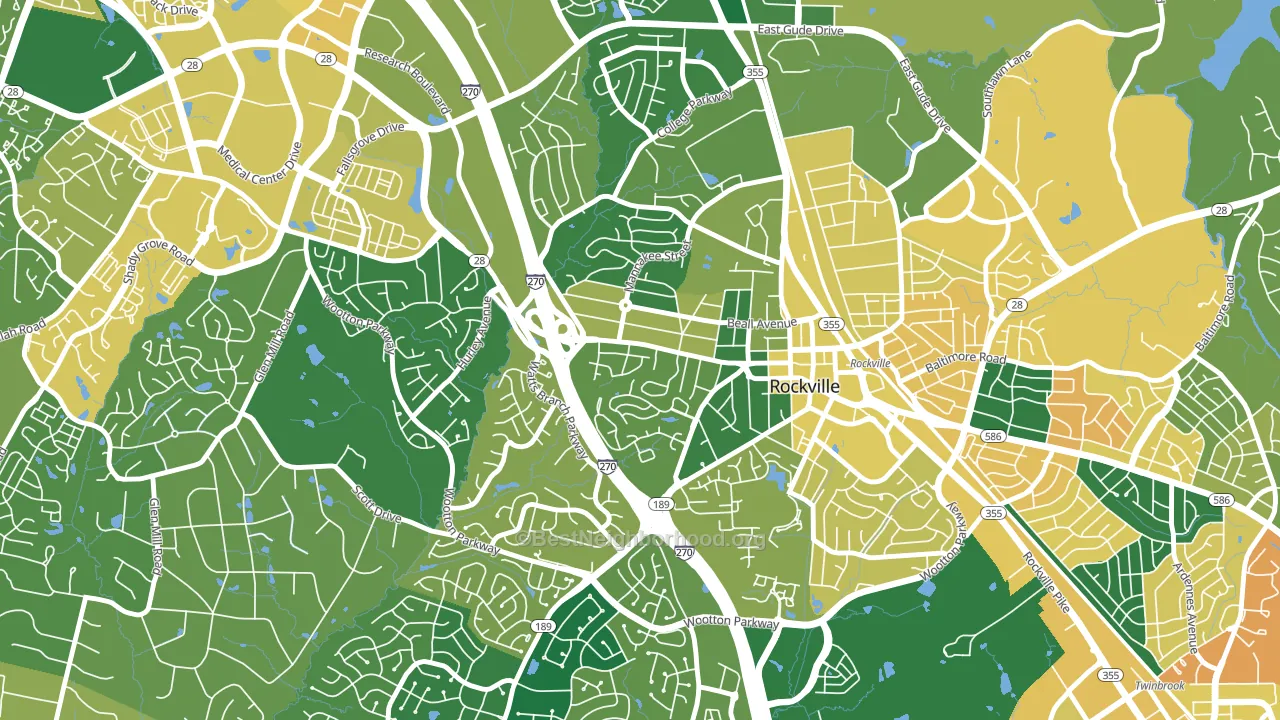 West End Park, Rockville, MD block-group voter-turnout map