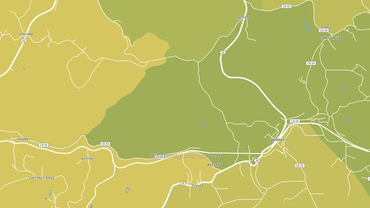 West End, WV block-group voter-turnout map