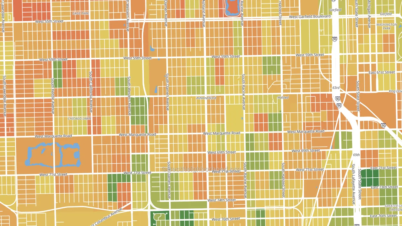 West Englewood, Chicago, IL block-group voter-turnout map