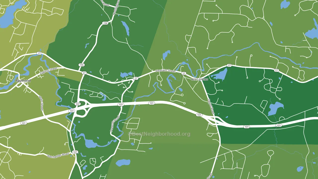 West Epping, NH block-group voter-turnout map