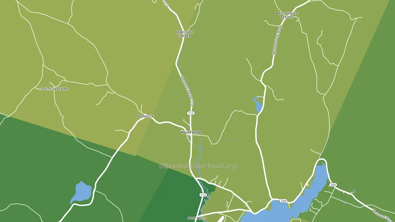 West Fairlee, VT block-group voter-turnout map