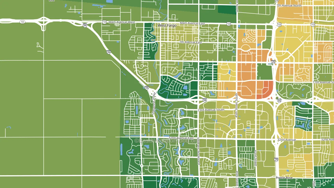 West Fargo, ND block-group voter-turnout map