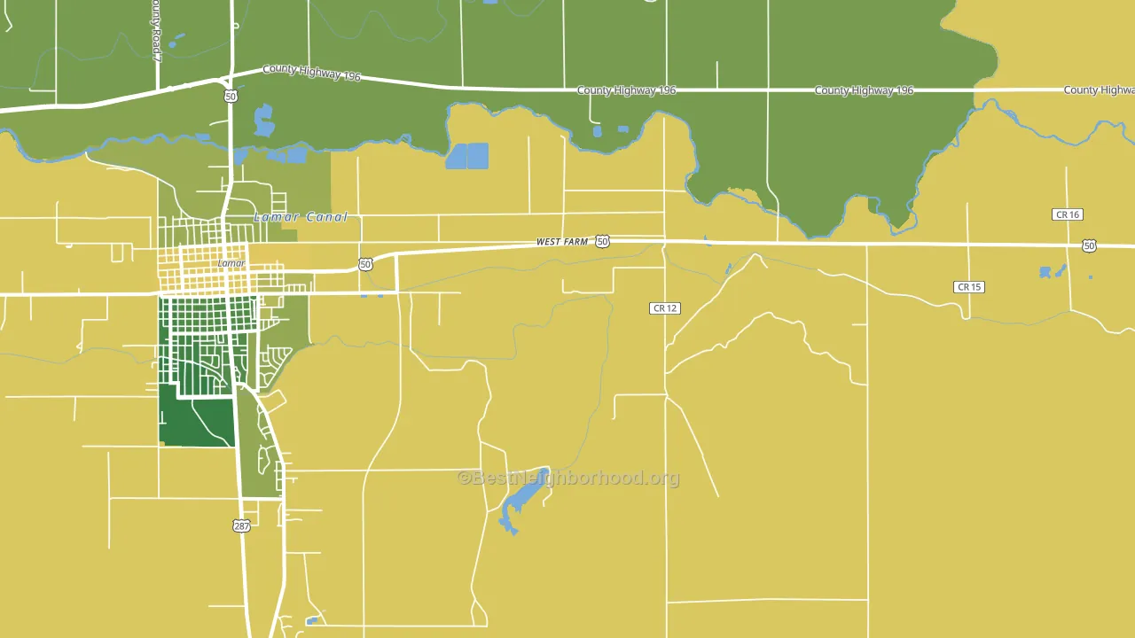 West Farm, CO block-group voter-turnout map
