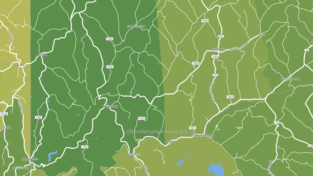 West Finley, PA block-group voter-turnout map