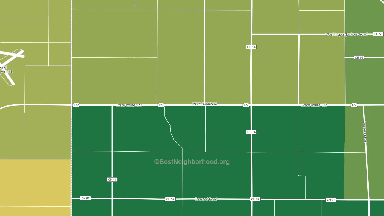 West Florence, OH block-group voter-turnout map