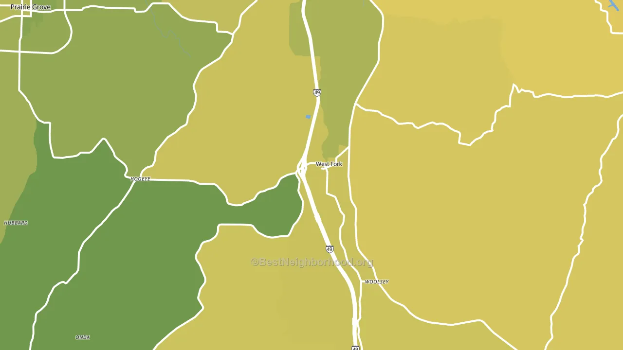 West Fork, AR block-group voter-turnout map