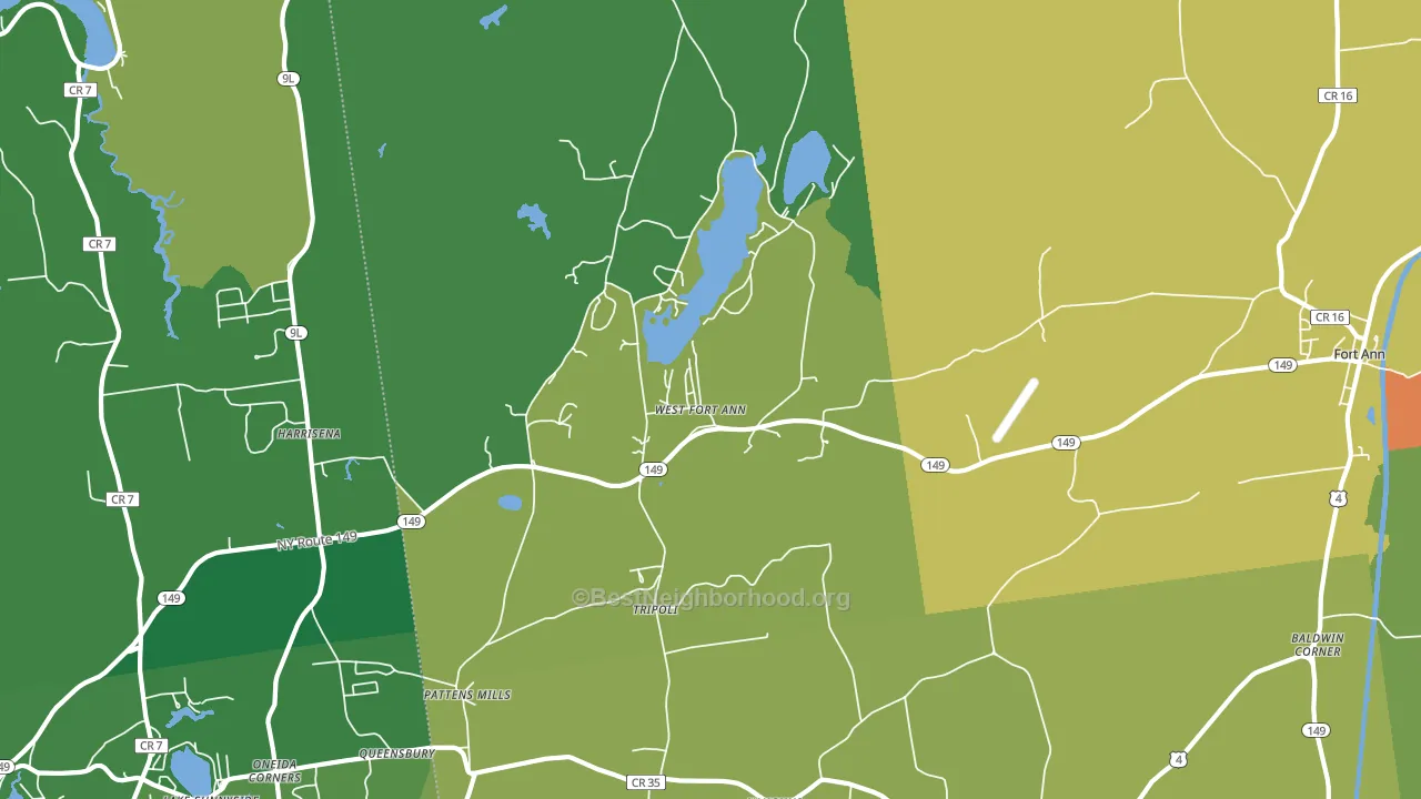West Fort Ann, NY block-group voter-turnout map