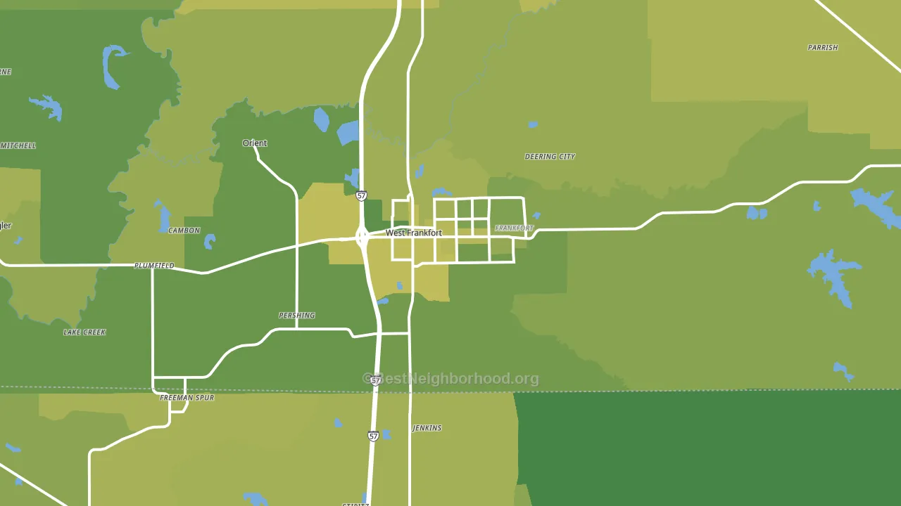 West Frankfort, IL block-group voter-turnout map