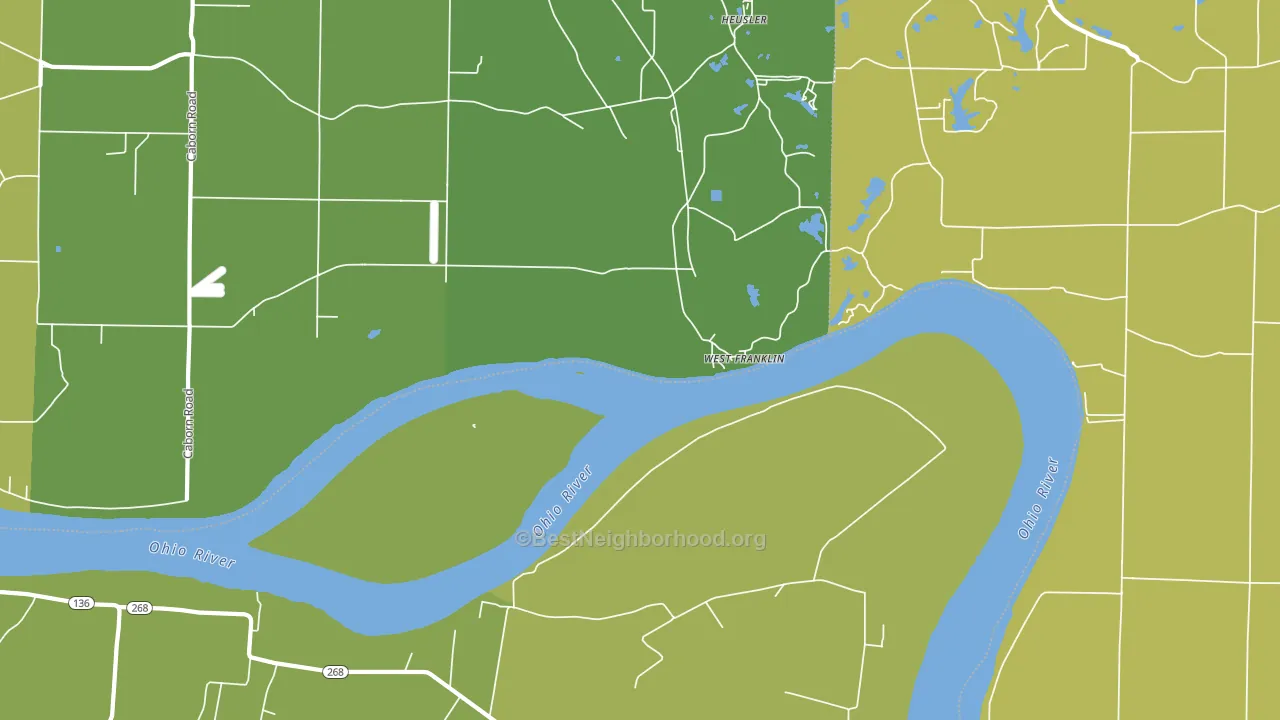 West Franklin, IN block-group voter-turnout map
