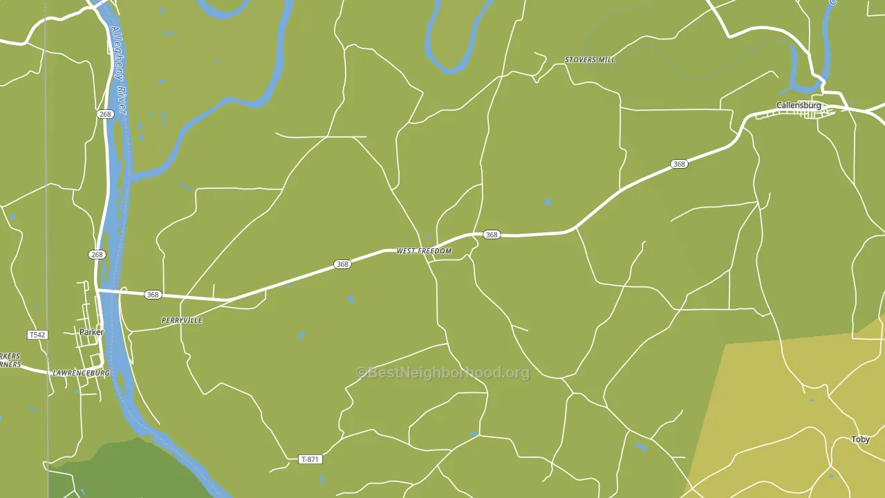 West Freedom, PA block-group voter-turnout map