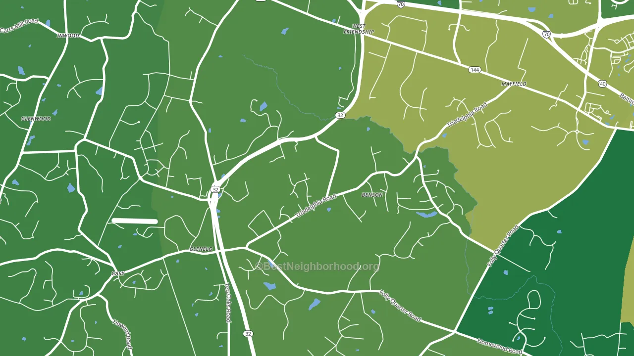 West Friendship, MD block-group voter-turnout map