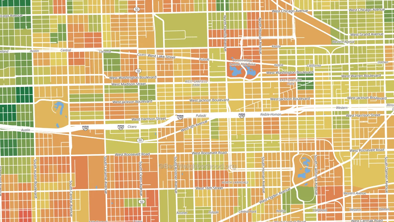 West Garfield Park, Chicago, IL block-group voter-turnout map