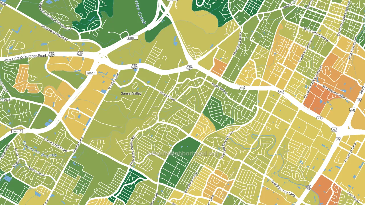 West Gate, Austin, TX block-group voter-turnout map
