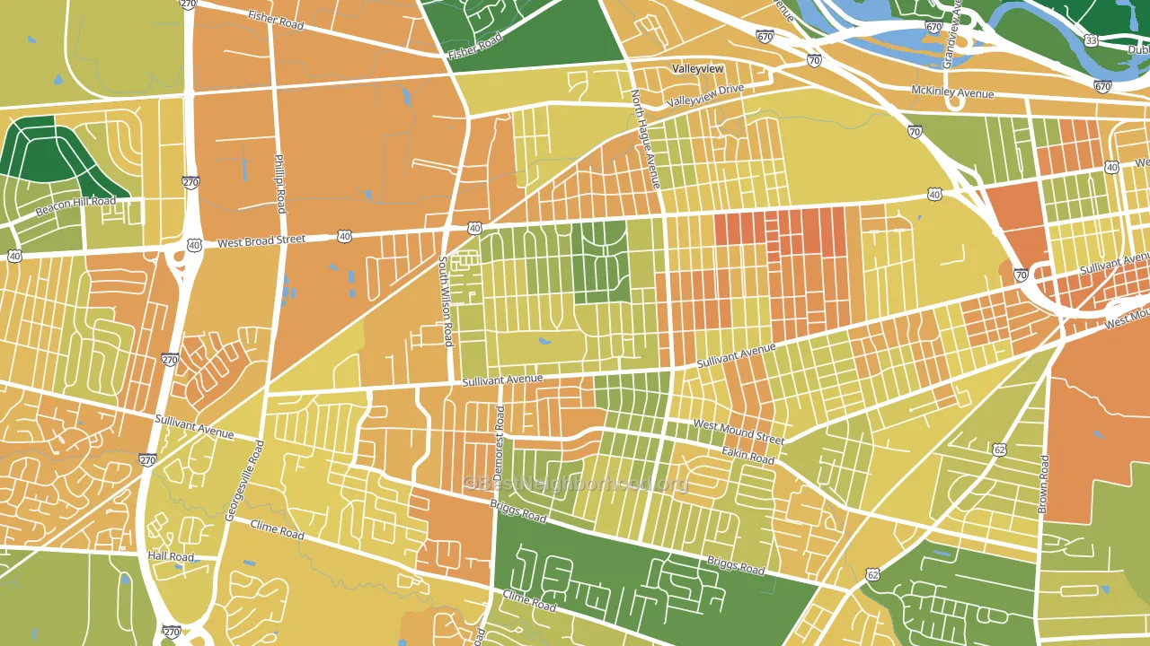 West Gate, Columbus, OH block-group voter-turnout map