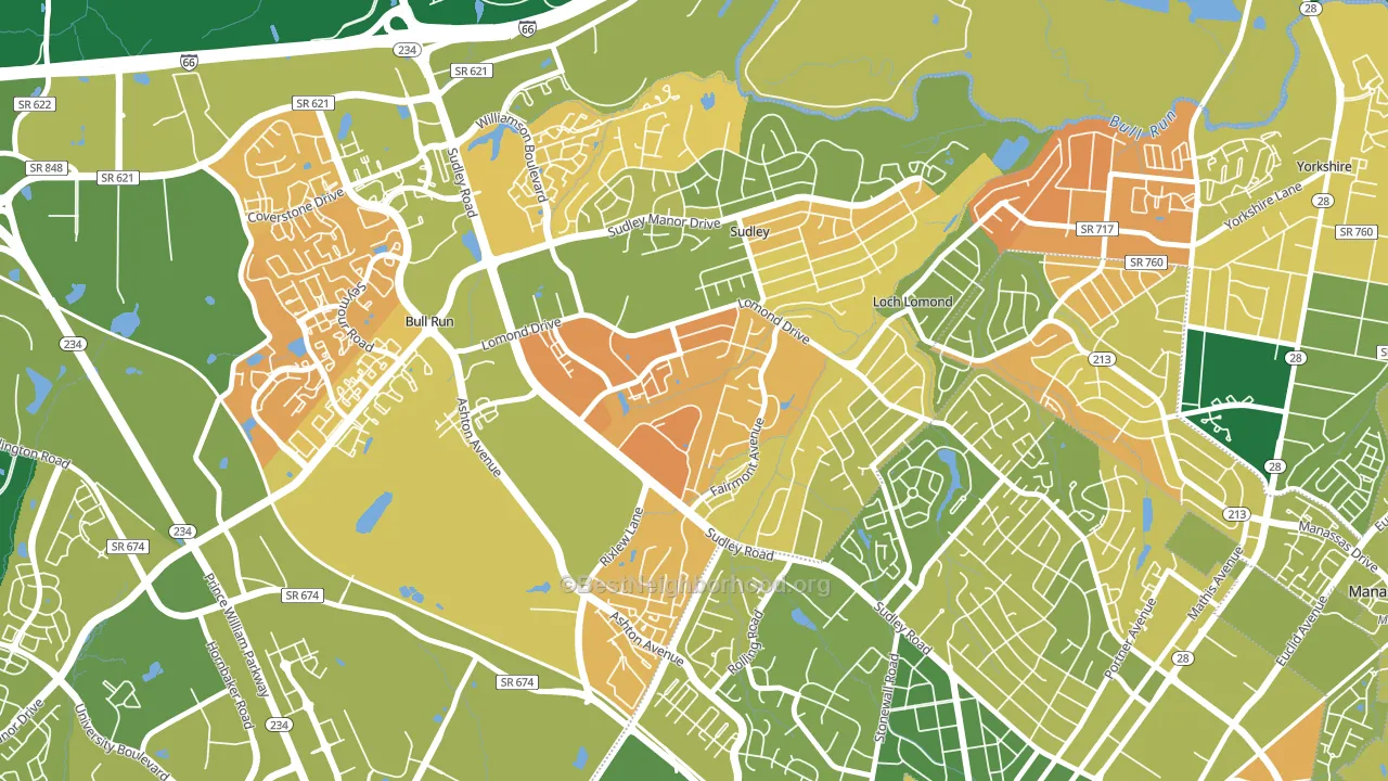 West Gate, Sudley, VA block-group voter-turnout map
