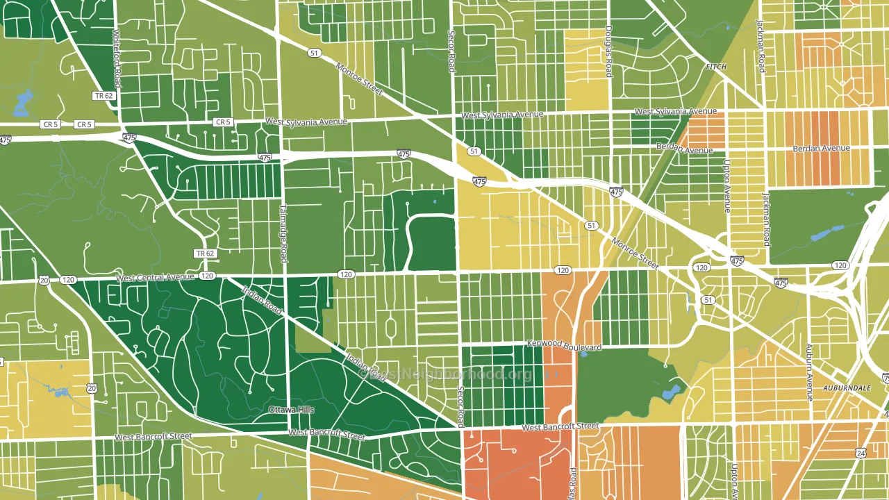 West Gate, Toledo, OH block-group voter-turnout map