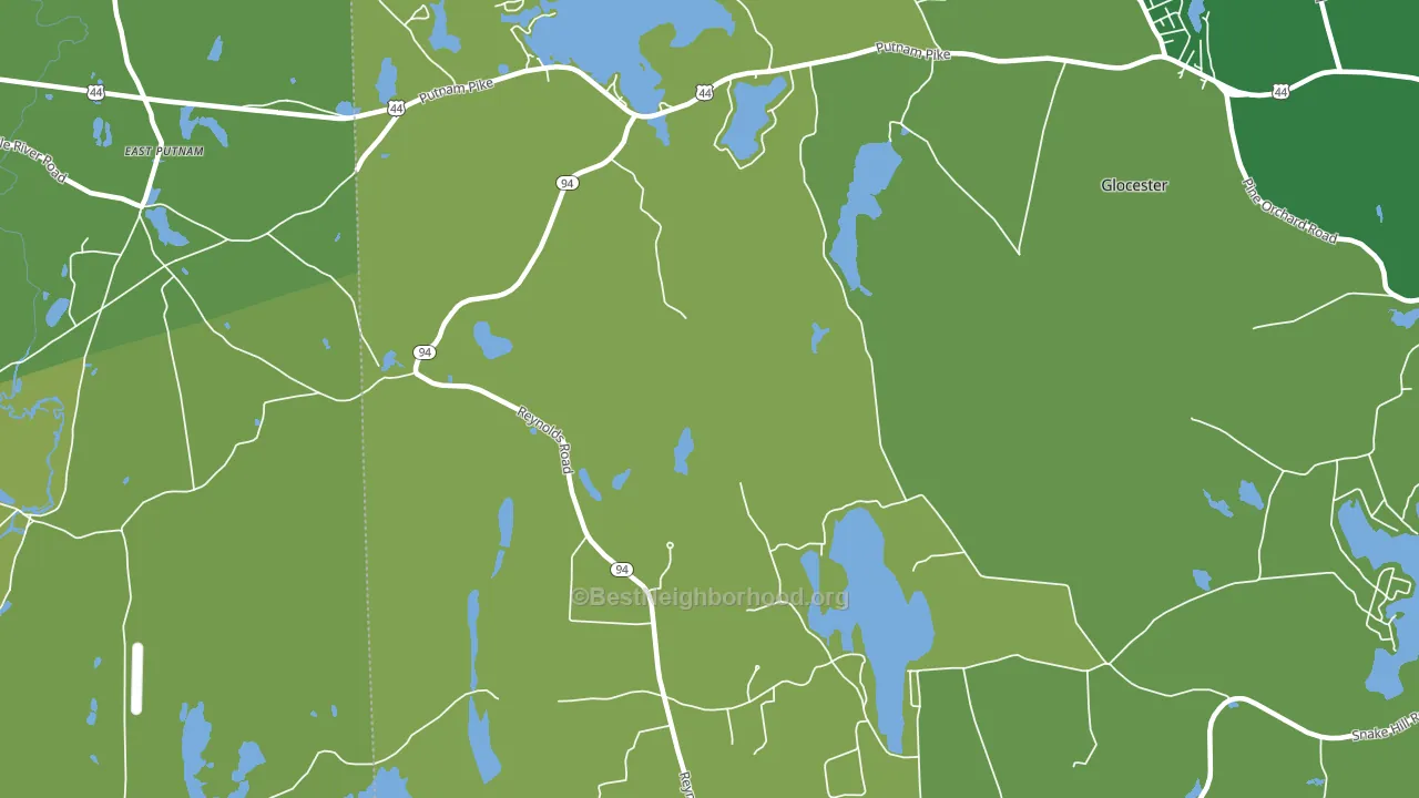 West Glocester, RI block-group voter-turnout map