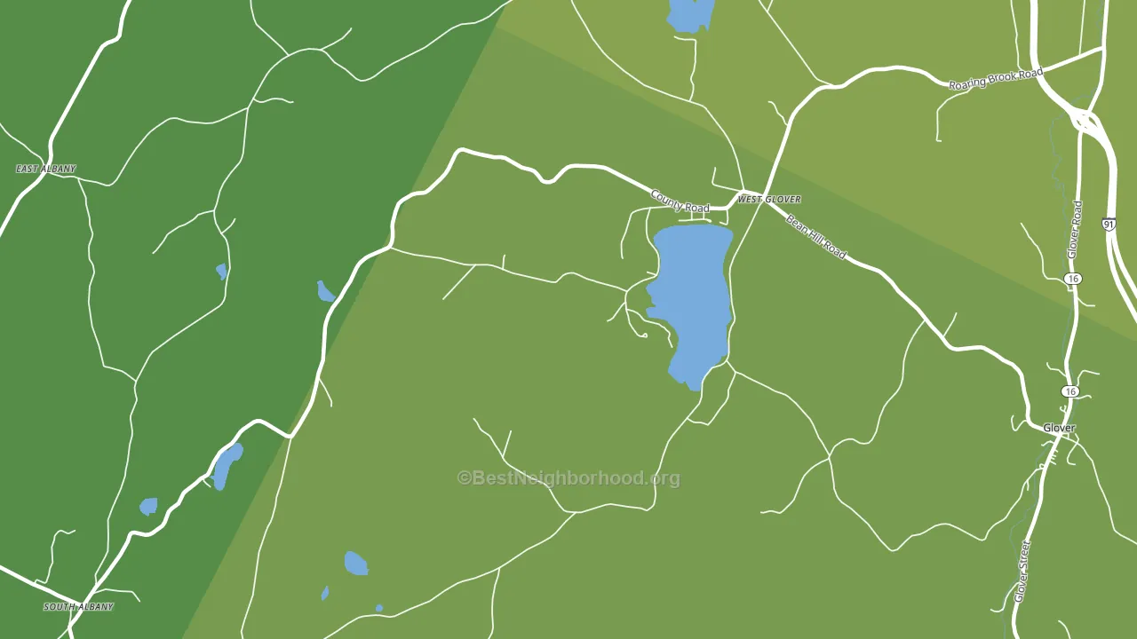 West Glover, VT block-group voter-turnout map