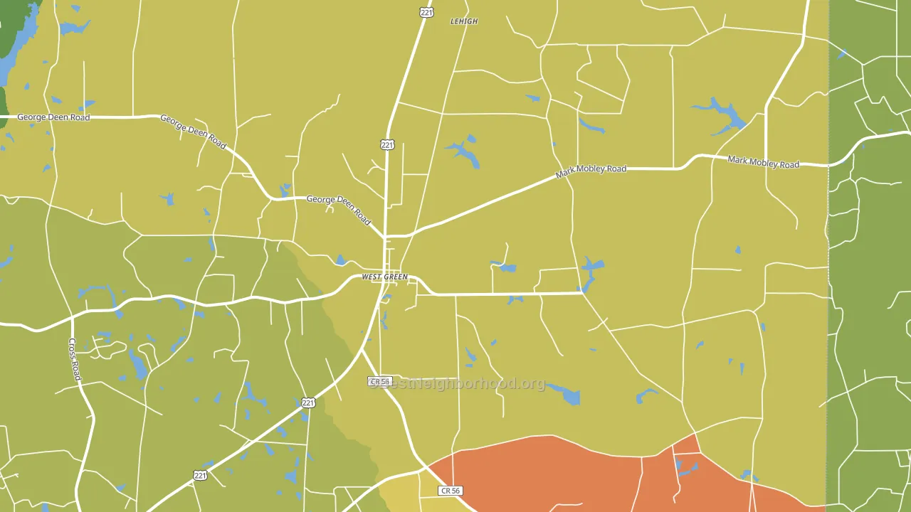 West Green, GA block-group voter-turnout map