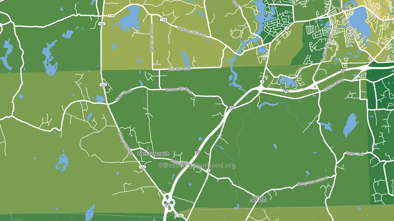 West Greenwich, RI block-group voter-turnout map