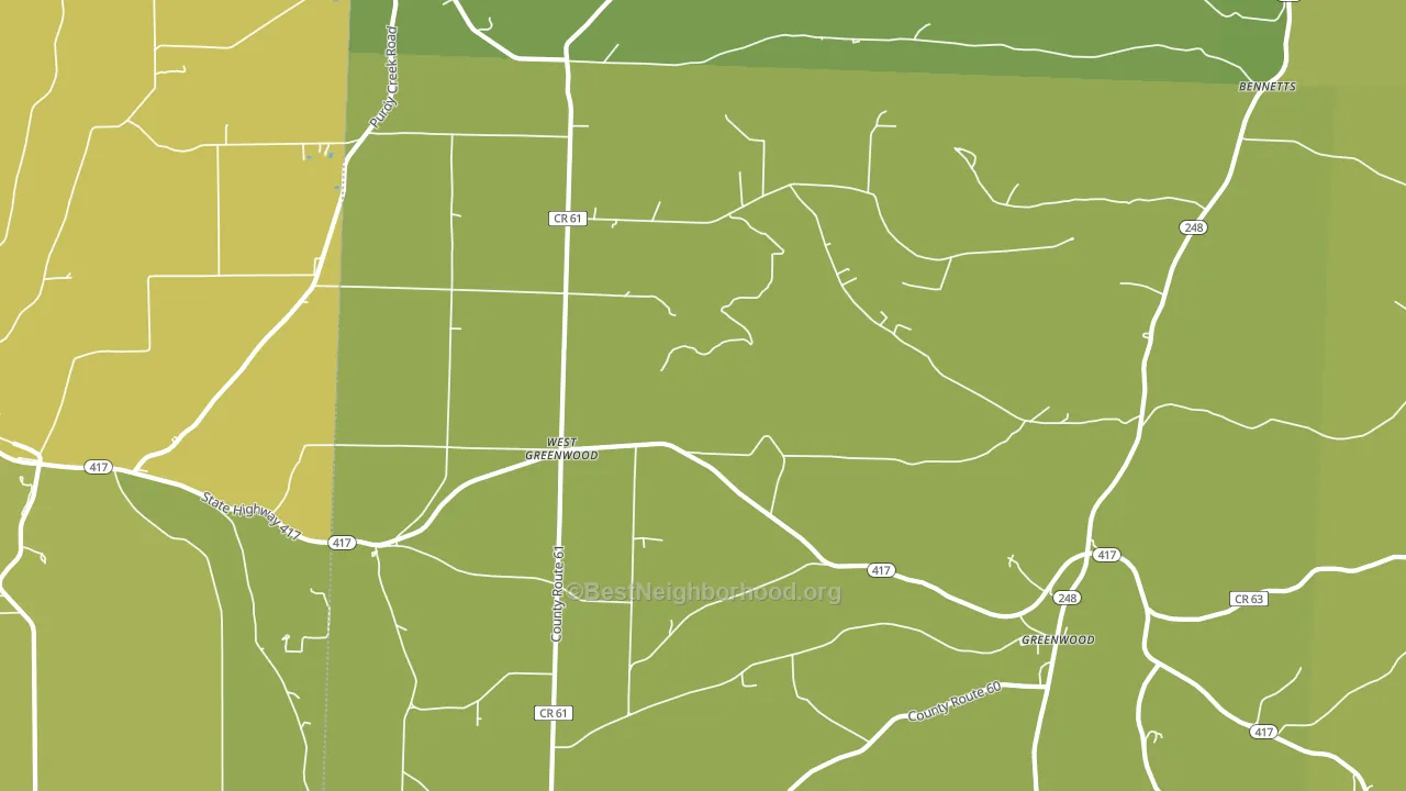 West Greenwood, NY block-group voter-turnout map