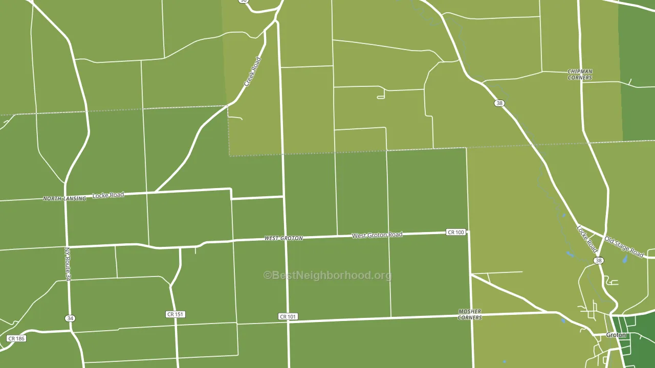 West Groton, NY block-group voter-turnout map