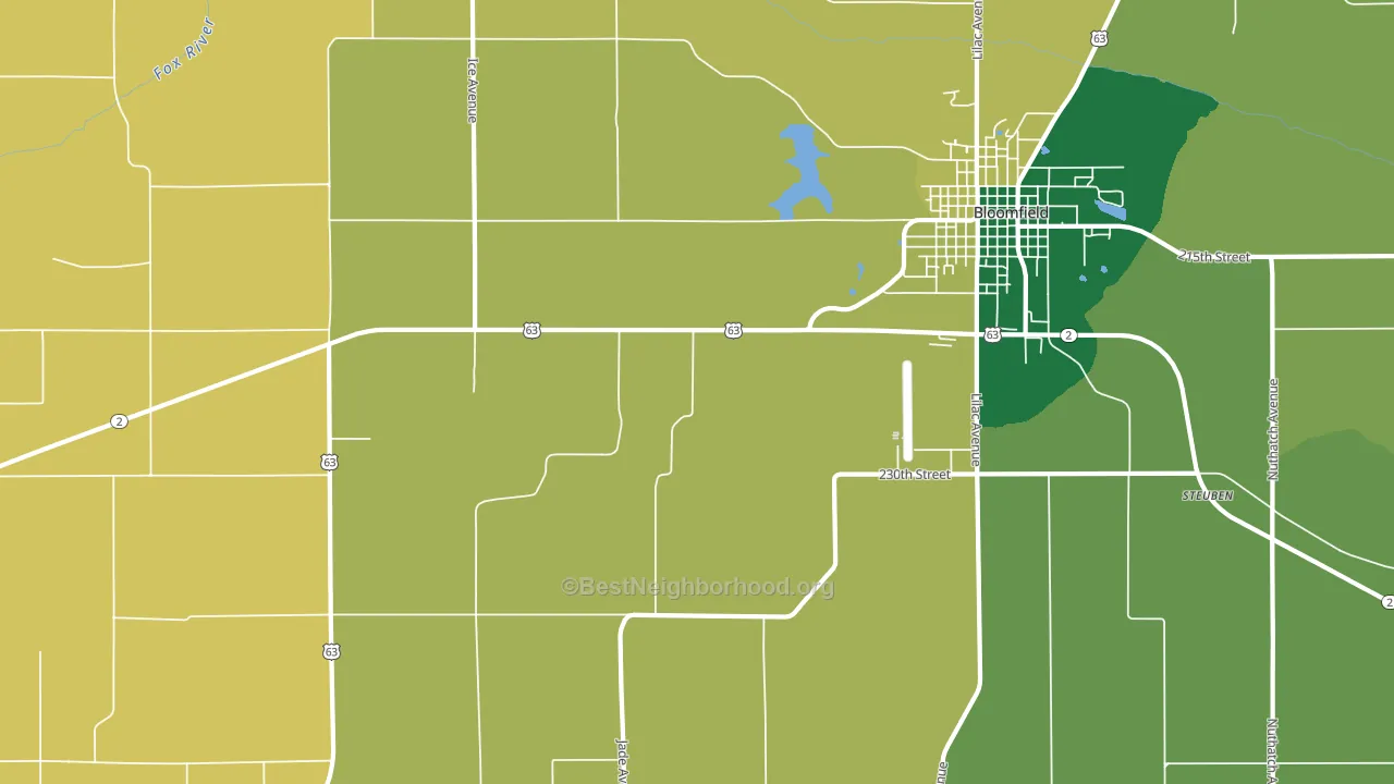 West Grove, IA block-group voter-turnout map