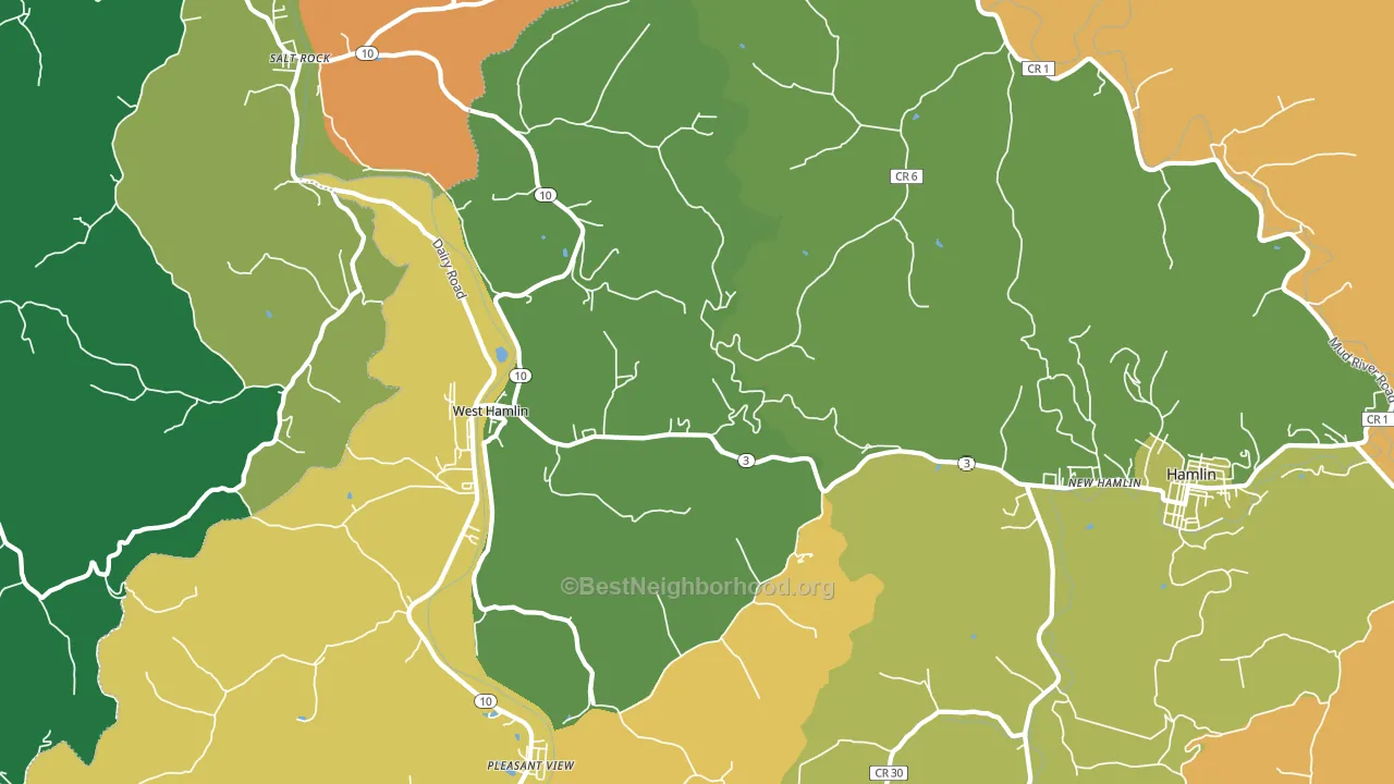 West Hamlin, WV block-group voter-turnout map
