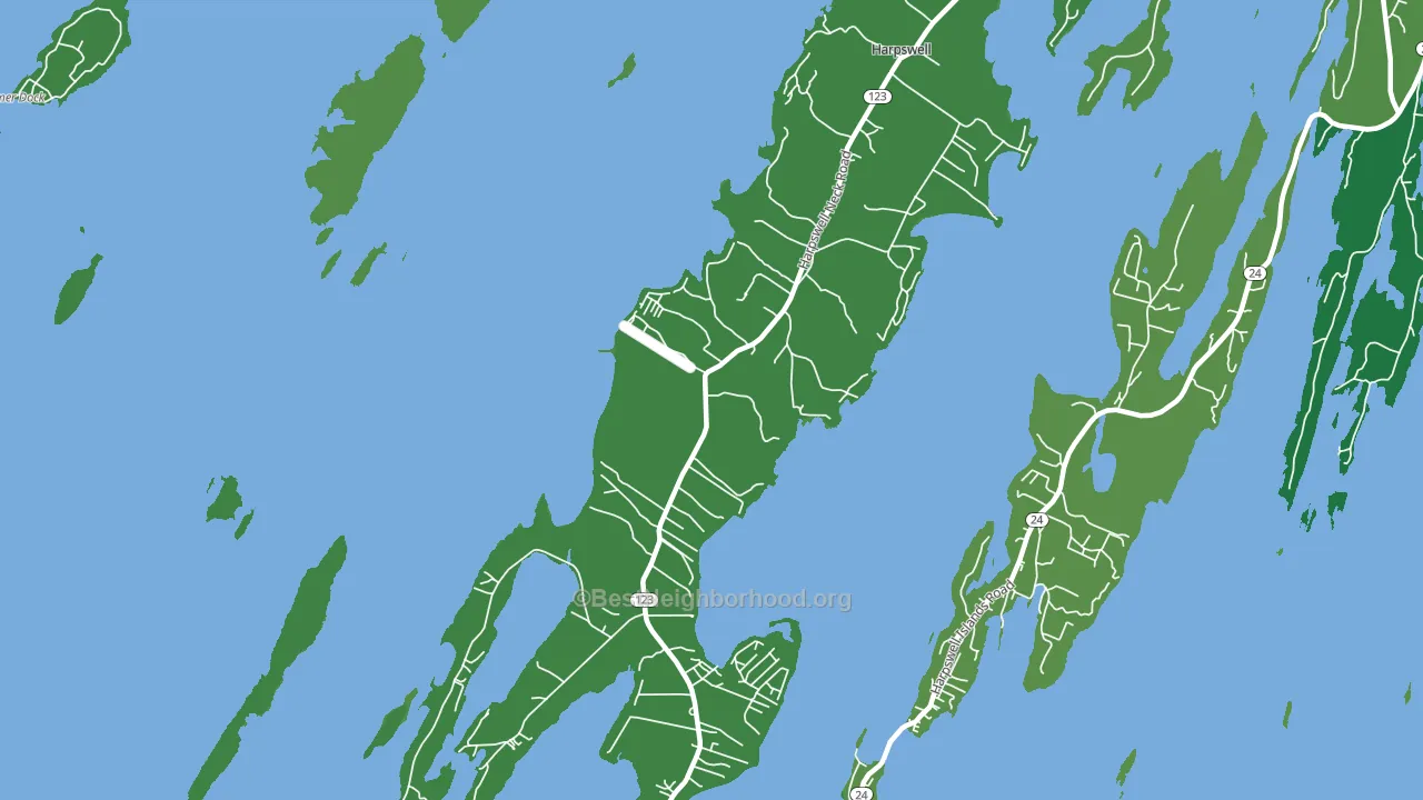 West Harpswell, ME block-group voter-turnout map