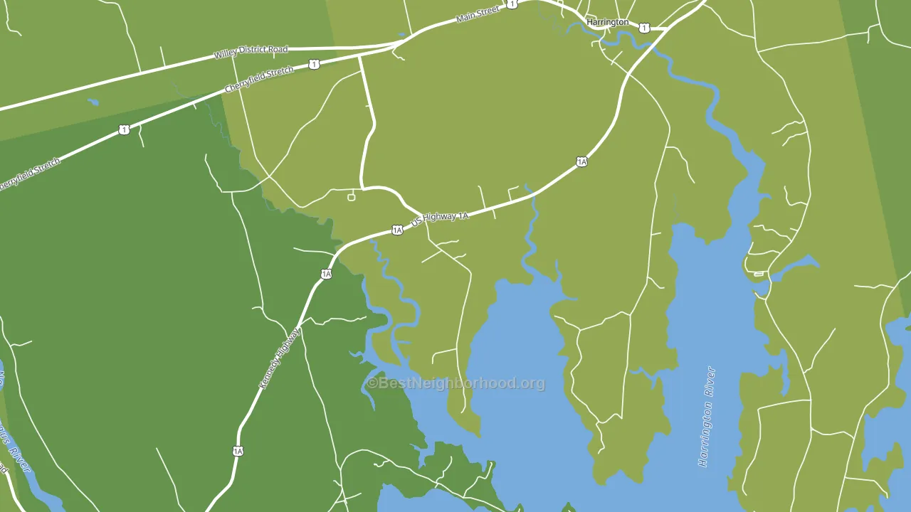West Harrington, ME block-group voter-turnout map