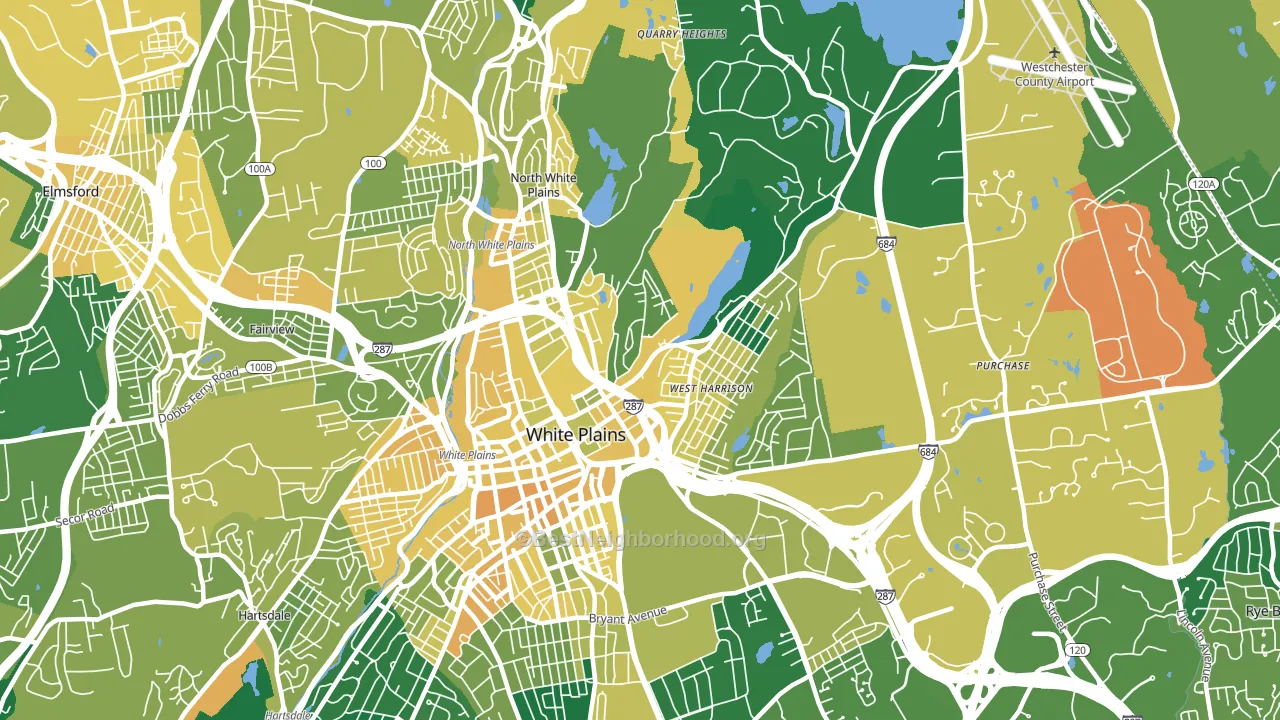 West Harrison, NY block-group voter-turnout map