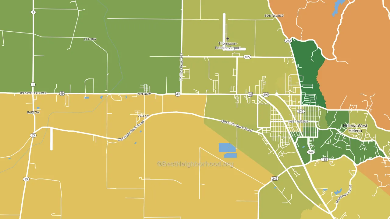 West Helena, AR block-group voter-turnout map