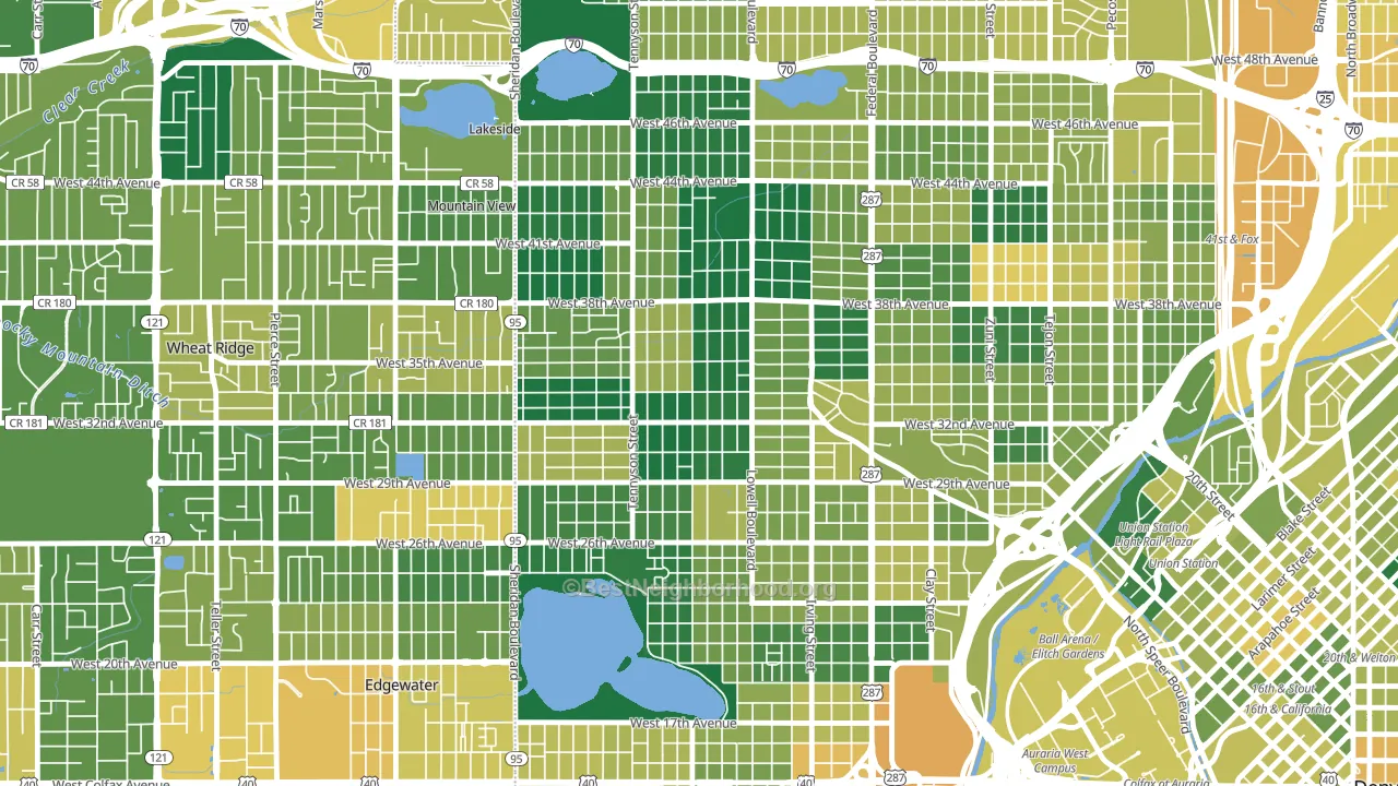 West Highland, Denver, CO block-group voter-turnout map
