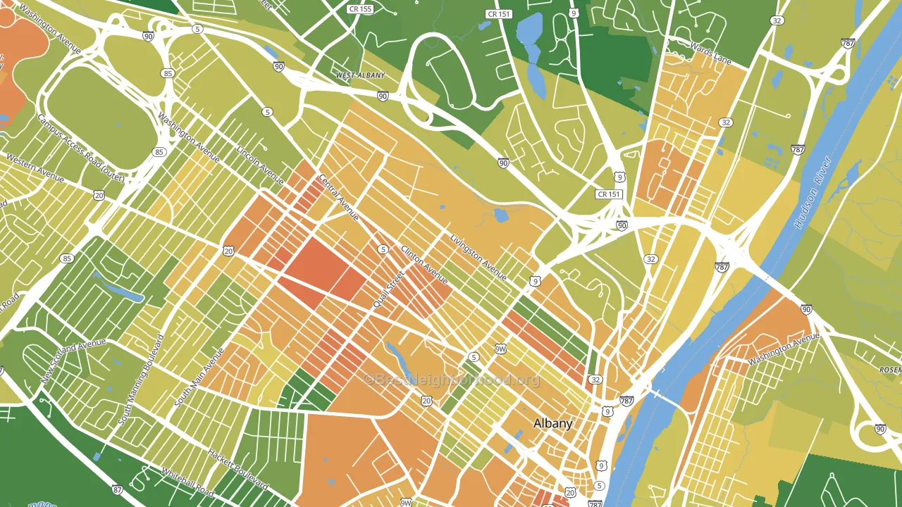 West Hill, Albany, NY block-group voter-turnout map