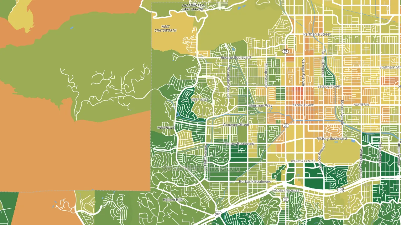 West Hills, CA block-group voter-turnout map