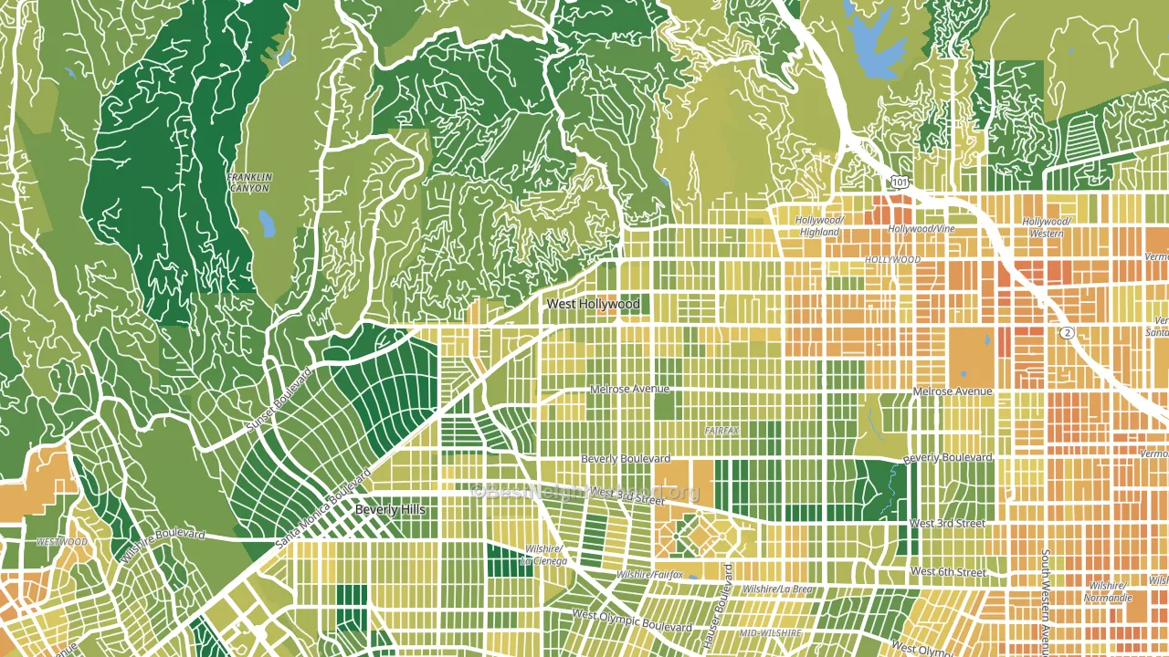 West Hollywood, CA block-group voter-turnout map