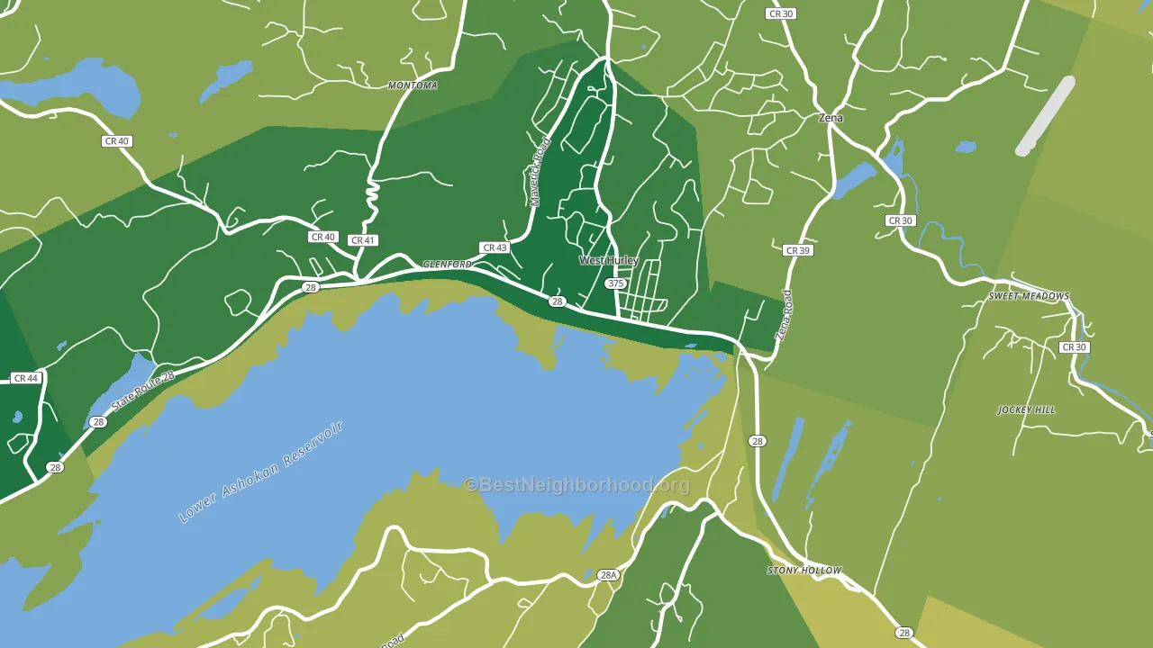 West Hurley, NY block-group voter-turnout map