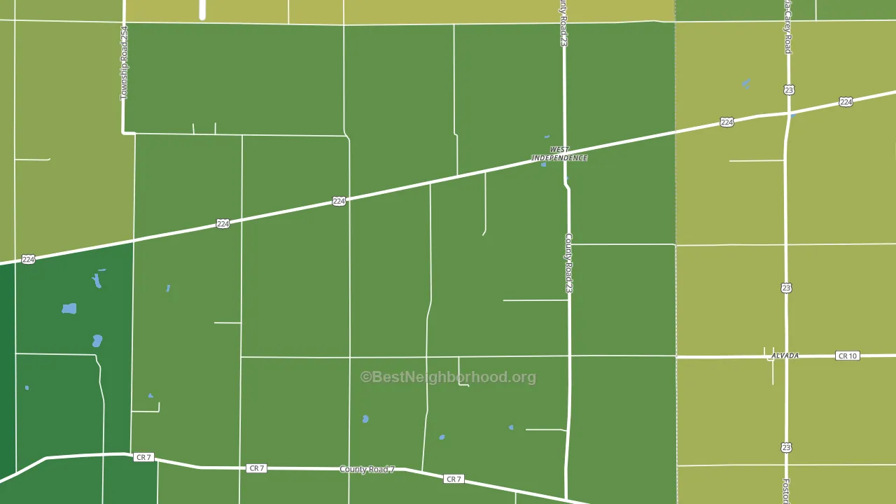 West Independence, OH block-group voter-turnout map