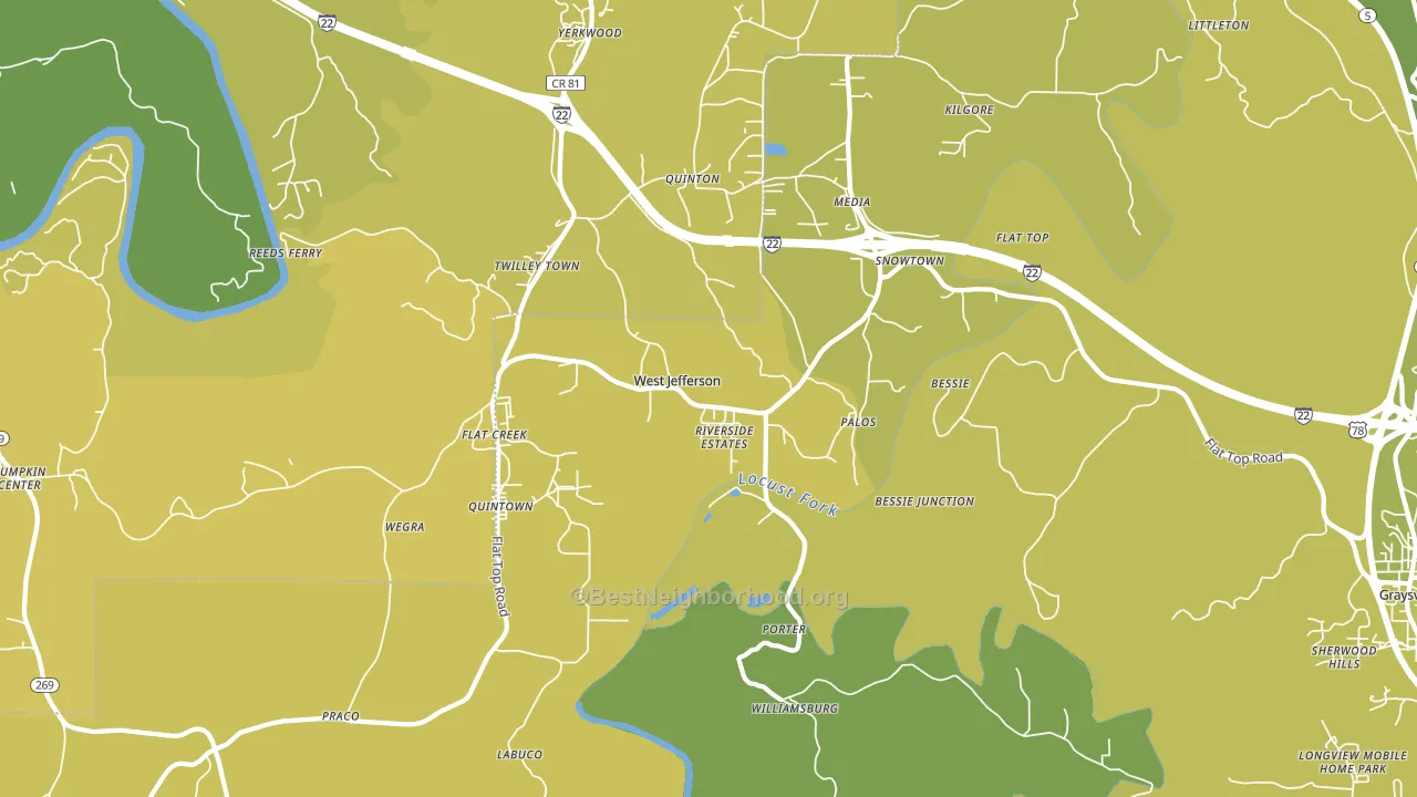 West Jefferson, AL block-group voter-turnout map